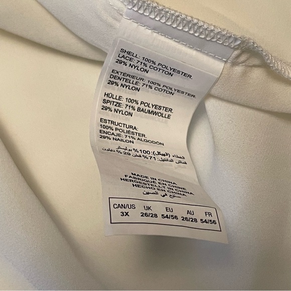 NWT - A MTL 1980 Women’s Long Sleeve Cowl Neck Lace Back White Top Size 3X - Picture 11 of 17